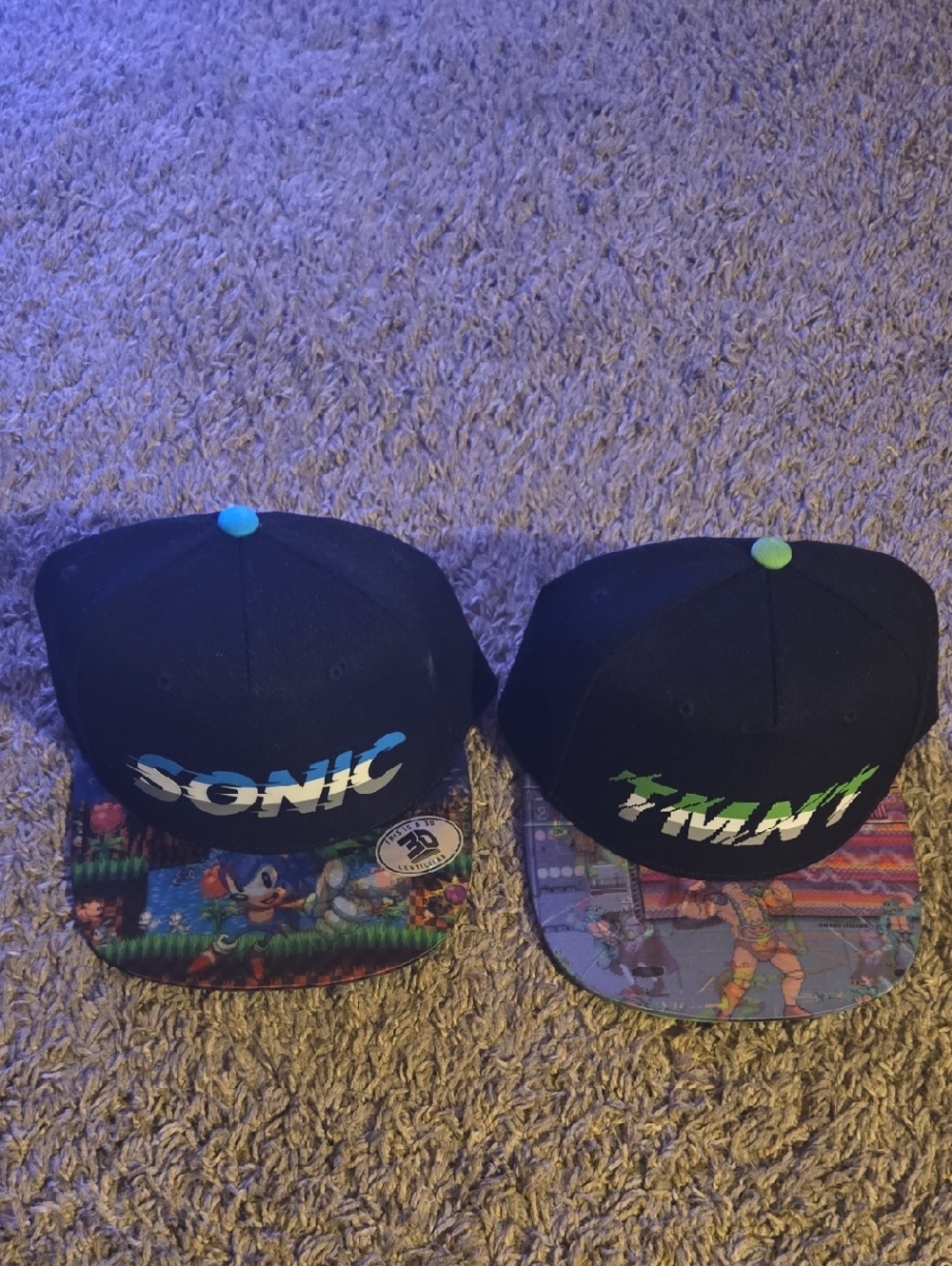 "2 3D Lenticular" Sonic & TMNT Graphic Brim Snapback Hats
